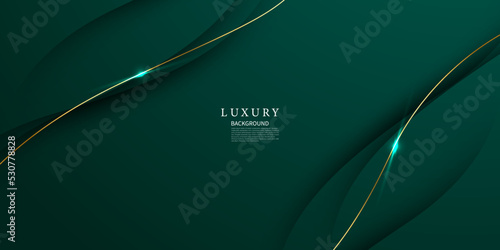 green abstract background design with elegant golden elements vector illustration
