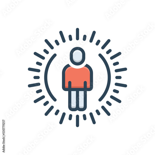 Color illustration icon for existence