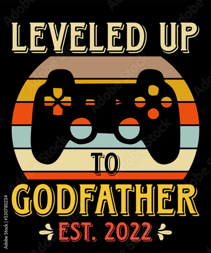 Leveled up to Godfatheris a vector design for printing on various surfaces like t shirt, mug etc. 
