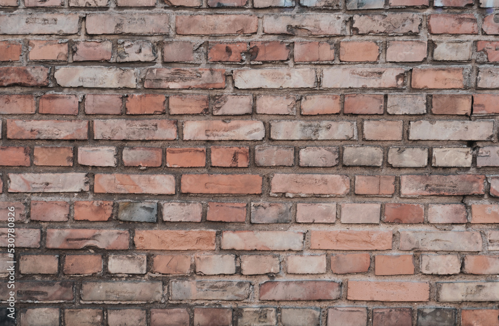 Brick wall in red color, old red brick wall texture background. Brick wall in red color, old red brick wall texture background.