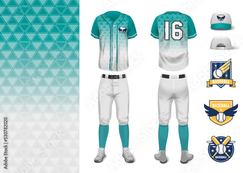 Baseball Uniform Mockup Realistic Set