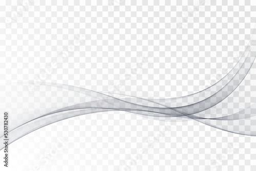 Abstract gray vector transparent wave, light wave for design brochure, website, flyer.