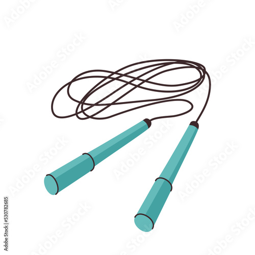 Jump rope vector illustration isolated on white background, top view