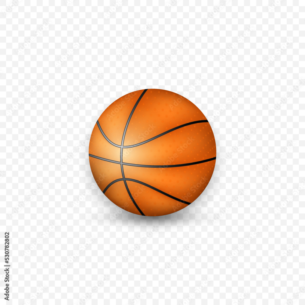 Basketball ball vector illustration isolated with shadow. Sport equipment.