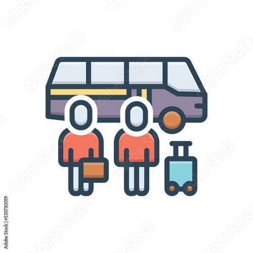 Color illustration icon for passengers