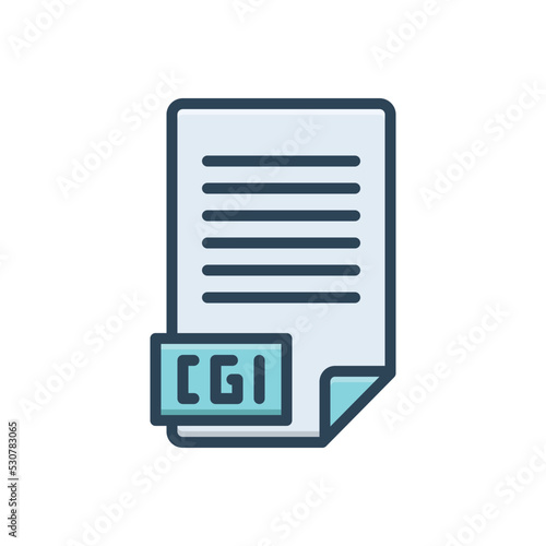 Color illustration icon for cgi doc