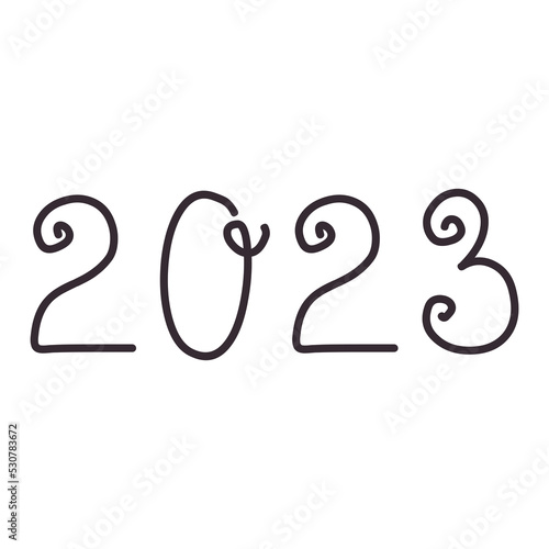 Creative numbers 2023. Happy New Year. Vector logo design on a transparent background.