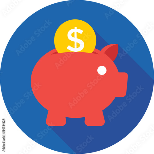 Piggy Bank Colored Vector Icon