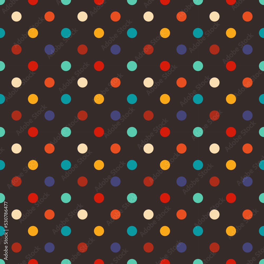Polka dot retro colors seamless pattern. Polka dot retro colors seamless pattern.