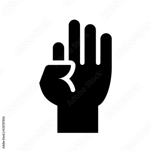 Three Fingers Glyph Icon Vector