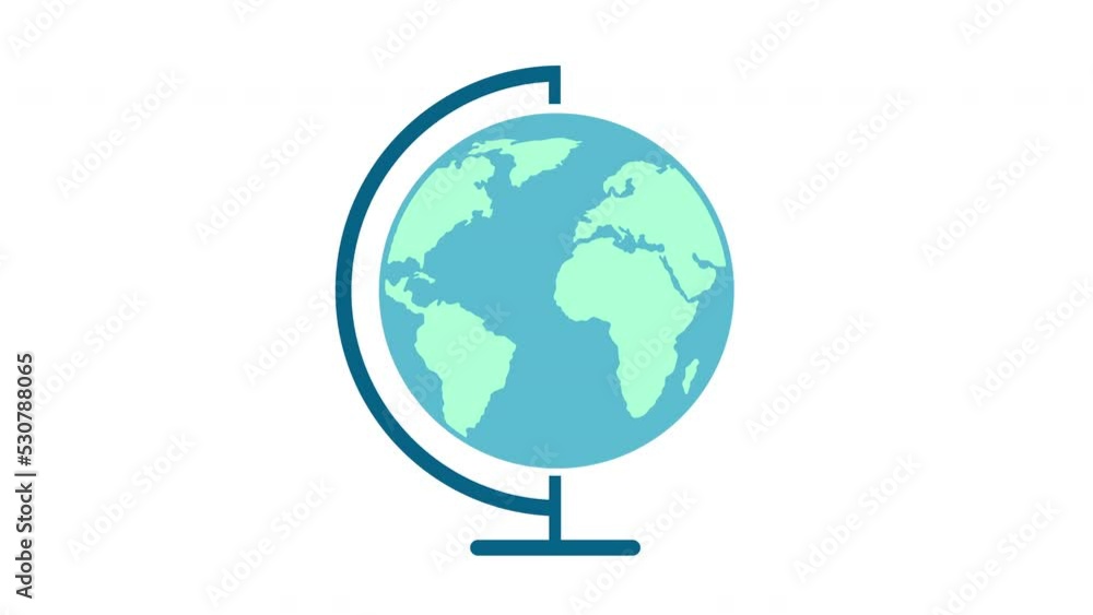 4K Flat Minimal Style Globe Earth Map Icon Animation Isolated on Black and White Background. Animated Design Element. Earth Planet Animation. Education or Ecology Concept Icon. World Map Animation. 4K Flat Minimal Style Globe Earth Map Icon Animation Isolated on Black and White Background. Animated Design Element. Earth Planet Animation. Education or Ecology Concept Icon. World Map Animation.