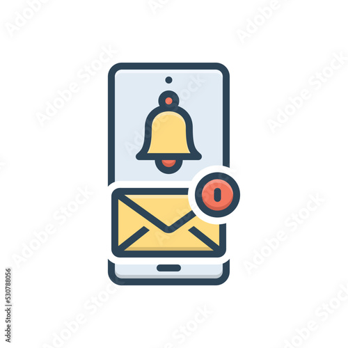 Color illustration icon for msg