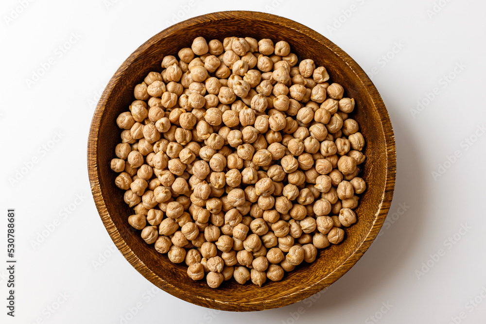 chickpeas on a white background chickpeas on a white background