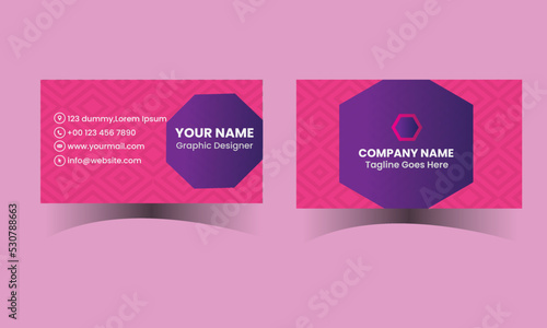 simple modern pink creative business card