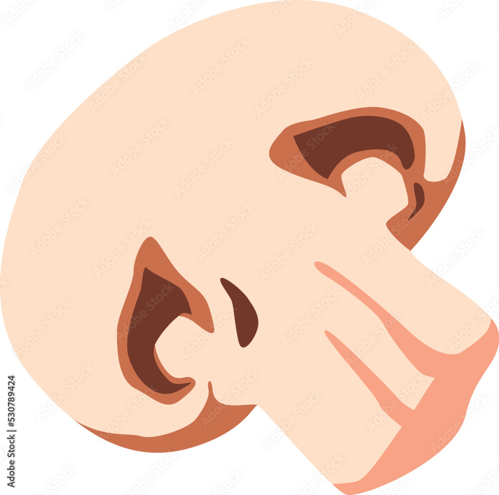 Mushroom icon. Cutted delicious food ingredient slice Mushroom icon. Cutted delicious food ingredient slice