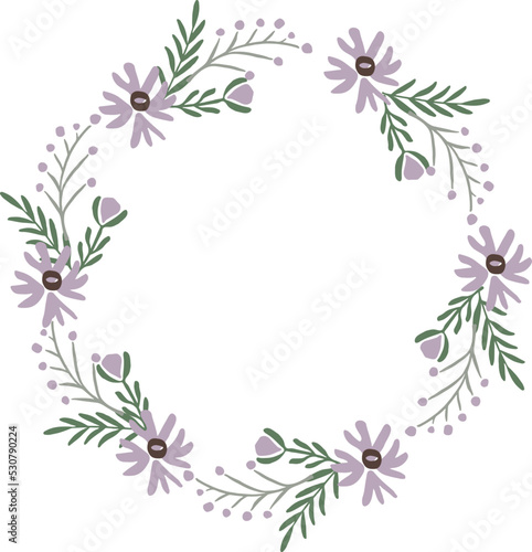 Delicate flower circle. Wedding decoration floral element © ONYXprj