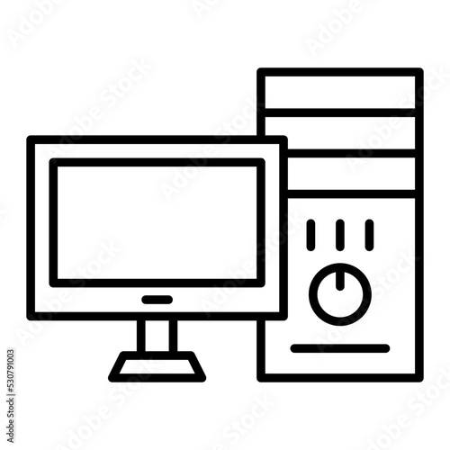 Tower Computer Line Icon