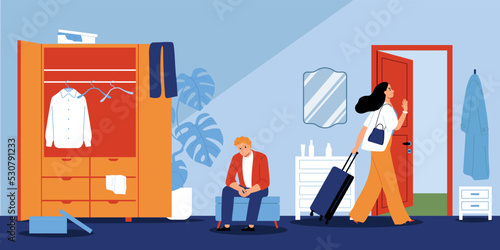 Leaving Home Flat Illustration