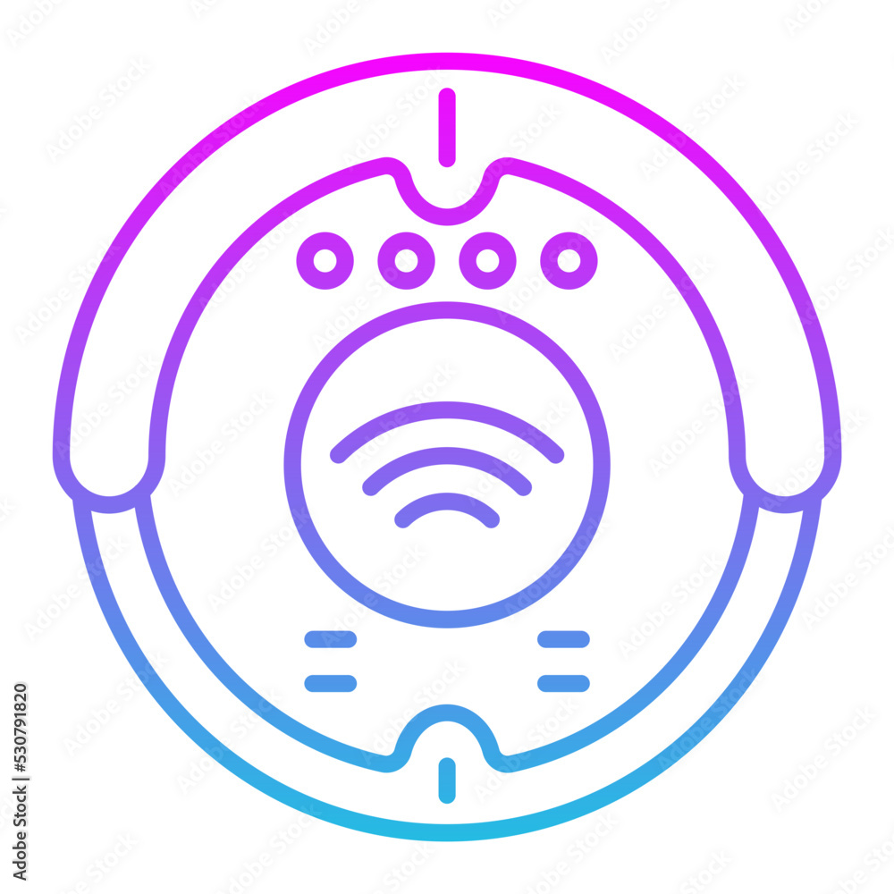 Robot Vacuum Line Gradient Icon Robot Vacuum Line Gradient Icon
