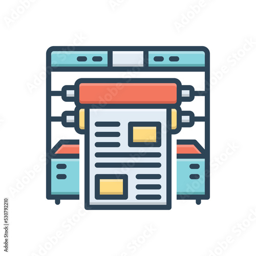 Color illustration icon for offset