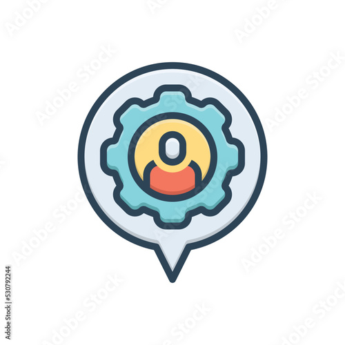 Color illustration icon for specializing