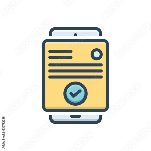 Color illustration icon for validity