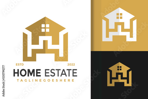 H Home Real Estate Logo Design, brand identity logos vector, modern logo, Logo Designs Vector Illustration Template