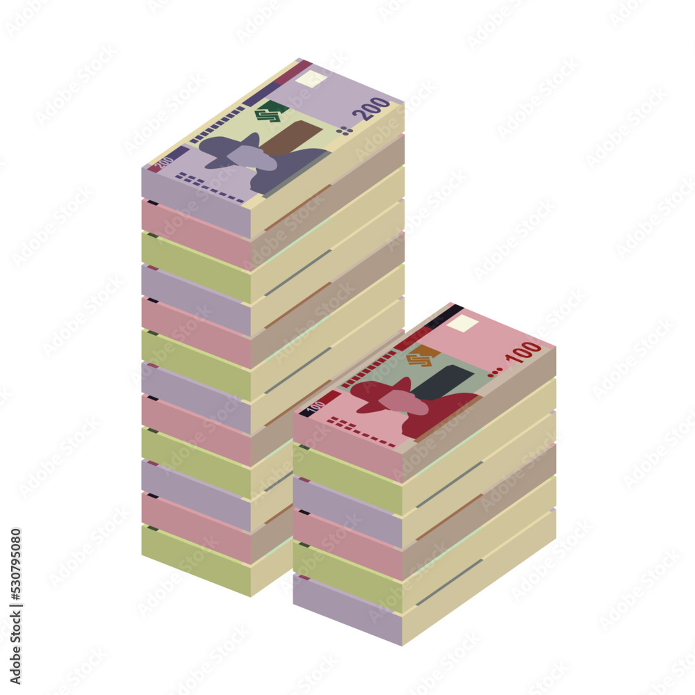 Namibian Dollar Vector Illustration. Namibia money set bundle banknotes. Paper money 50, 100, 200 NAD. Flat style. Isolated on white background. Simple minimal design. Namibian Dollar Vector Illustration. Namibia money set bundle banknotes. Paper money 50, 100, 200 NAD. Flat style. Isolated on white background. Simple minimal design.