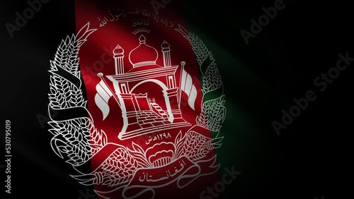 Afghanistan National Flag. Seamless loop animation closeup waving.