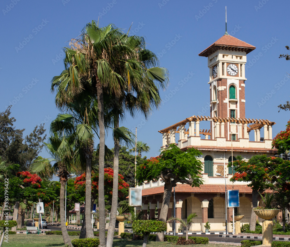 Clock Tower at El- Montazah Royal Gardens -Beauty of Alexandria, Egypt.