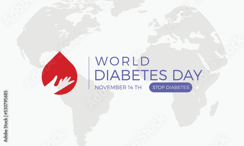 Flat design world diabetes day background 