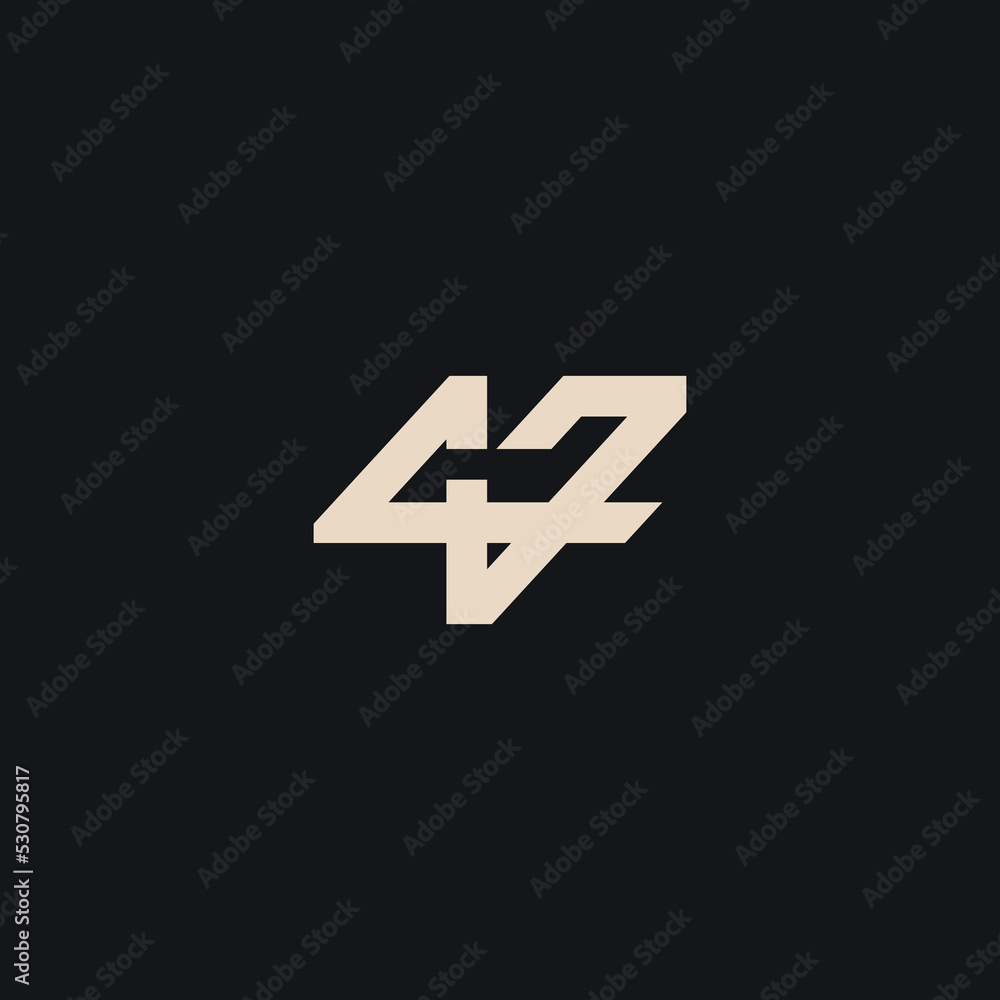 47 Monogram Logo Template. Elegant luxury vector design 47 Monogram Logo Template. Elegant luxury vector design