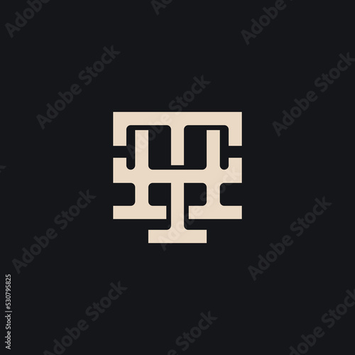 Initial based clean and minimal letter. TH HT T H Monogram Logo Template. Elegant luxury alphabet vector design