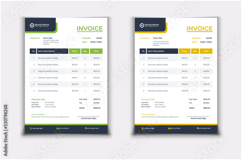 Creative Invoice Vector Template Design