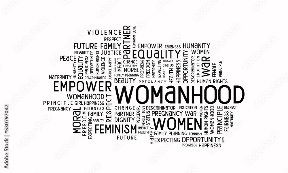 Woman word cloud vector illustration design l Word art for womens day or mothers day l Feminity l Femaleness l Mum l Female l Womanhood l Motherhood l Mothers Day l Womens Day l 8th march Woman word cloud vector illustration design l Word art for womens day or mothers day l Feminity l Femaleness l Mum l Female l Womanhood l Motherhood l Mothers Day l Womens Day l 8th march