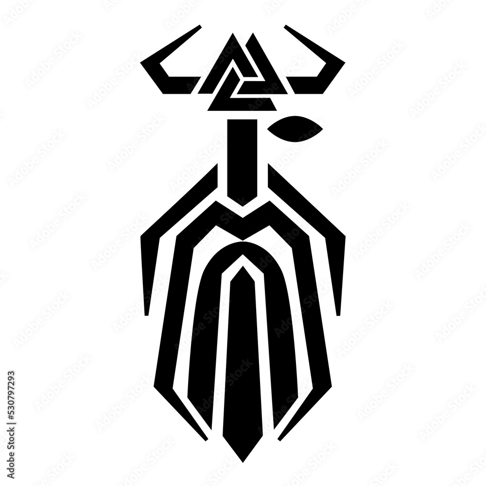 Odin, Valknut symbol, Norse mythology, vector, isolated on white background Odin, Valknut symbol, Norse mythology, vector, isolated on white background