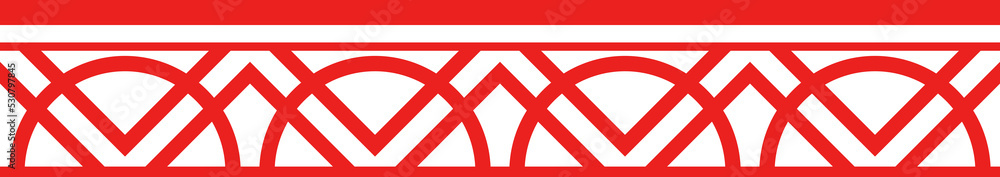 Obraz premium Red Chinese style tracery traditional pattern border frame