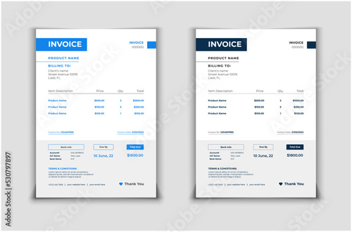 Creative Invoice Vector Template Design