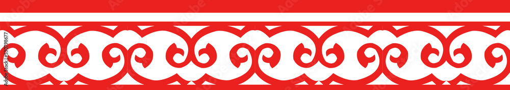 Red Chinese style tracery traditional pattern border frame