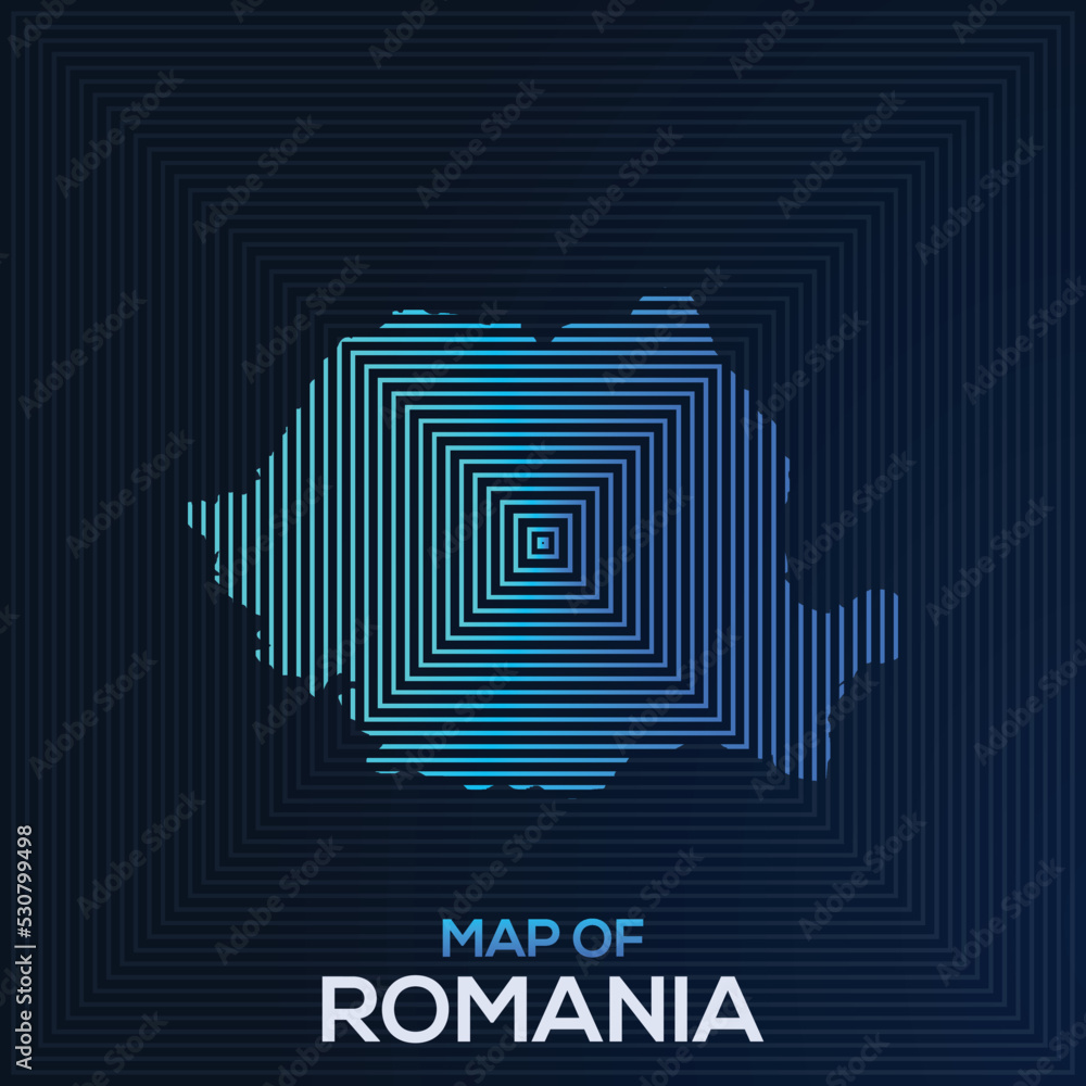 Modern Rectangular Map of Romania. Romania vector map illustration. The ...