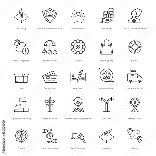 Banking and Finance Line Vector Icons 