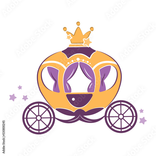 Vector illustration of a fabulous carriage. A carriage for Cinderella. Children's illustration