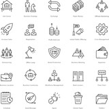 Banking and Finance Line Vector Icons 

