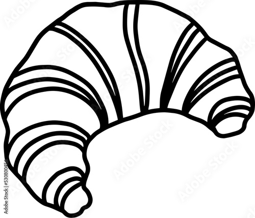 croissant line drawing outline