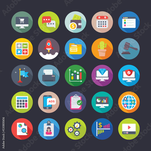 Business, Office, Teamwork Management, Growth, Finance Vector Icons