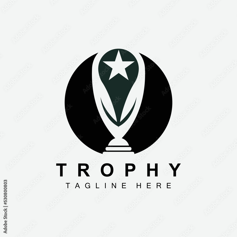 Trophy Logo Design, Award Winner Championship Trophy Vector, Success Brand Trophy Logo Design, Award Winner Championship Trophy Vector, Success Brand