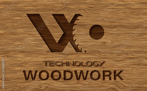 Advertising for woodworking. Vector illustration of a woodworking poster on the background of valuable wood boards. Sketch for creativity.