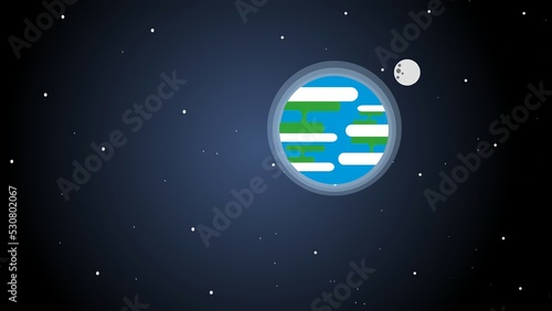 earth and moon in space