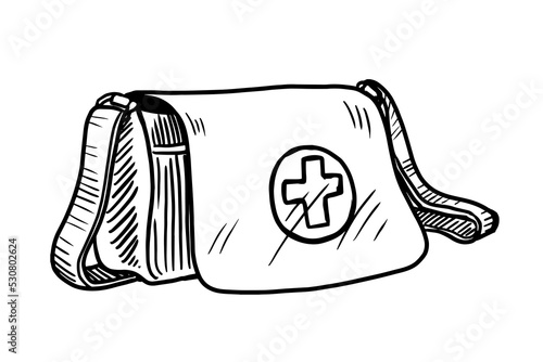 military doctor's bag vector illustration on white background