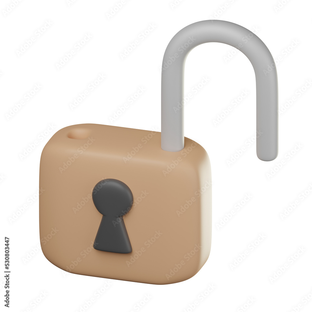 3D Unlocked Illustration 3D Unlocked Illustration